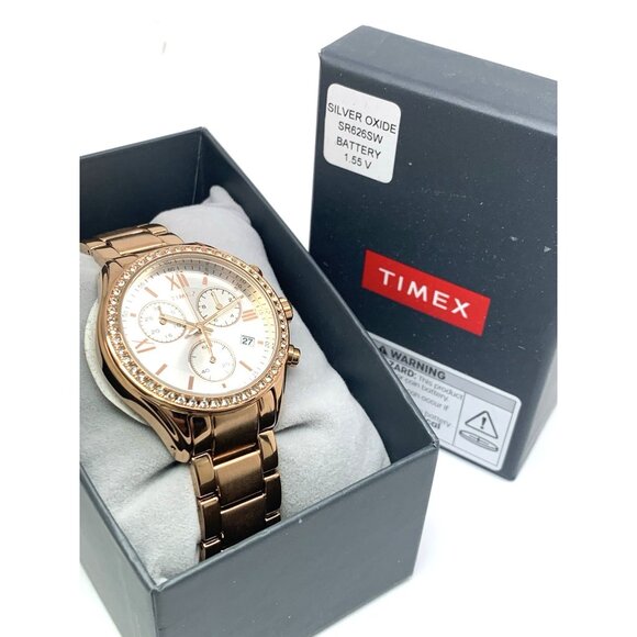 Timex Women's Watch TW2V57900 Quartz Chronograph Silver Dial Rose Gold 38mm - Picture 3 of 15
